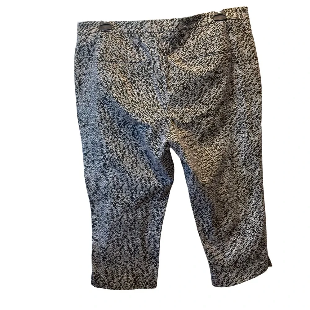 Coldwater Creek Natural Fit Black White‎ Pebble Print Cropped Pants Womens 20